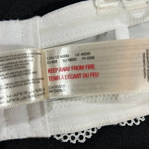 Déesse Lingerie - Balconette Bra w/removable straps - white - NWT - 40DD - Picture 6 of 9